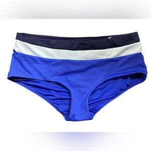 Women's Blue and White Swim Bottoms